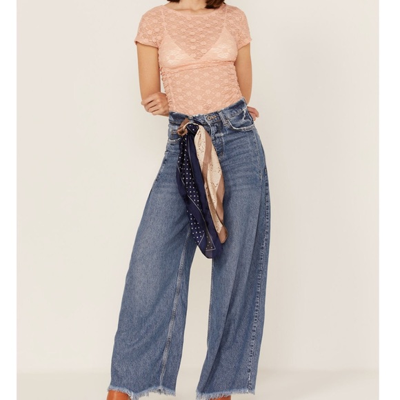 Free people Intimately Lace tee| keep it simple lace baby tee in coral - Picture 3 of 5